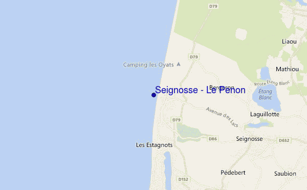 locatiekaart van Seignosse - Le Penon