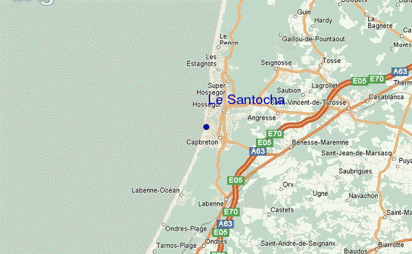 locatiekaart van Capbreton - Le Santocha