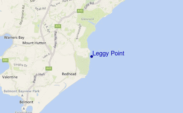 locatiekaart van Leggy Point