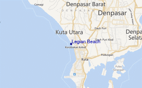 locatiekaart van Legian Beach