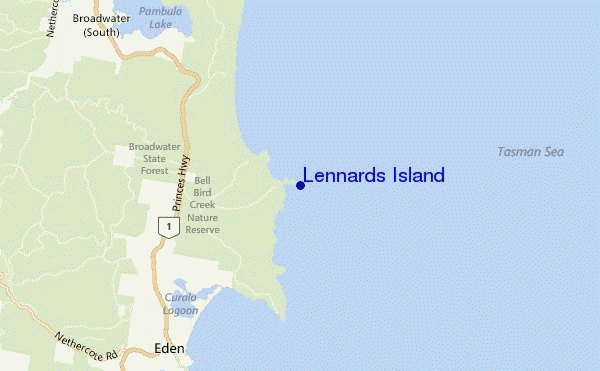 locatiekaart van Lennards Island