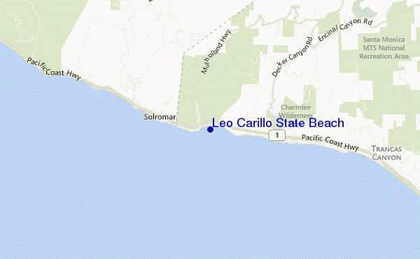 locatiekaart van Leo Carillo State Beach