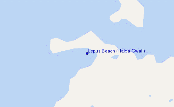 locatiekaart van Lepus Beach (Haida-Gwaii)