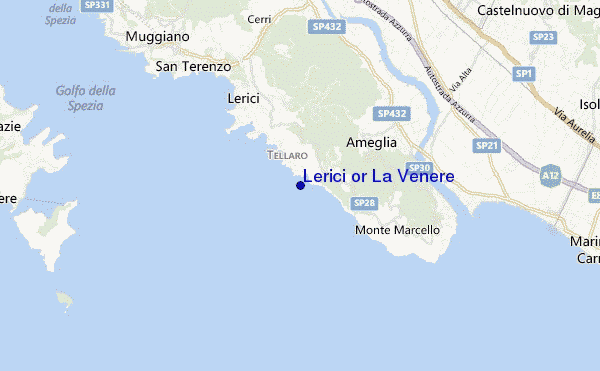 locatiekaart van Lerici or La Venere
