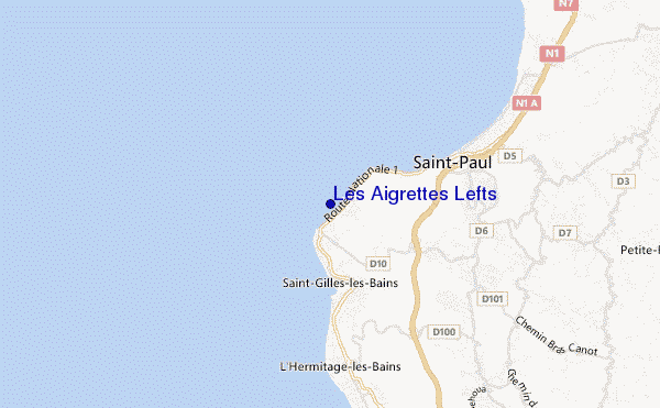 locatiekaart van Les Aigrettes Lefts