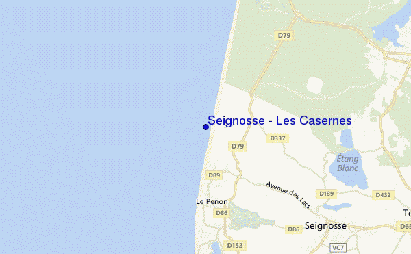 locatiekaart van Seignosse - Les Casernes