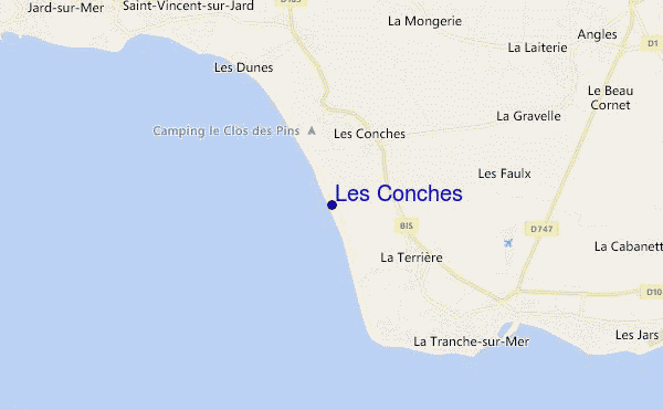locatiekaart van Les Conches