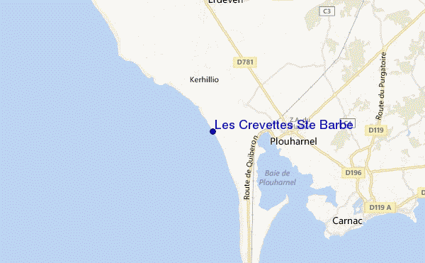 locatiekaart van Les Crevettes Ste Barbe