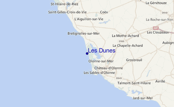 Les Dunes Location Map