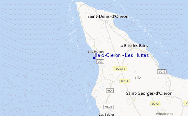 locatiekaart van Ile d'Oleron - Les Huttes