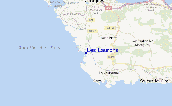 locatiekaart van Les Laurons
