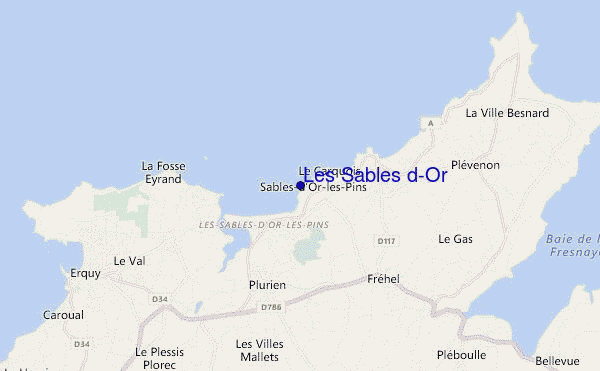 locatiekaart van Les Sables d'Or