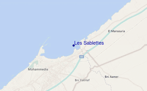 locatiekaart van Les Sablettes