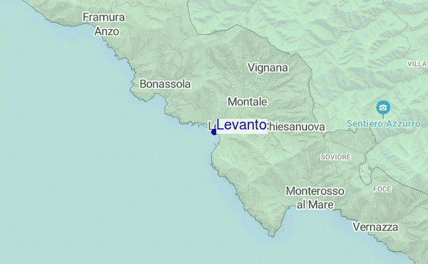 locatiekaart van Levanto