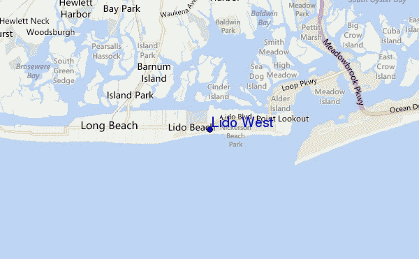 locatiekaart van Lido West