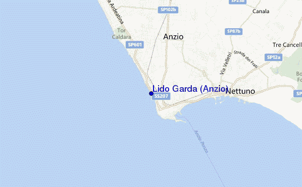 locatiekaart van Lido Garda (Anzio)