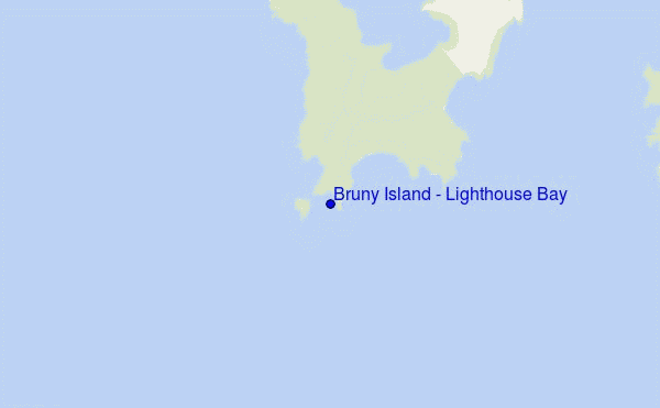 locatiekaart van Bruny Island - Lighthouse Bay