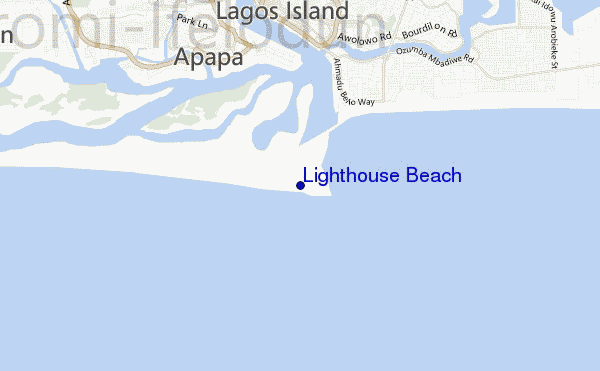 locatiekaart van Lighthouse Beach