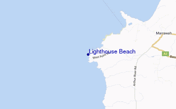 locatiekaart van Lighthouse Beach