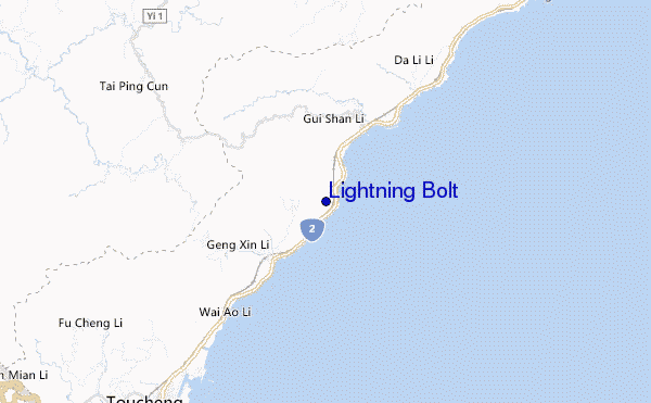 locatiekaart van Lightning Bolt