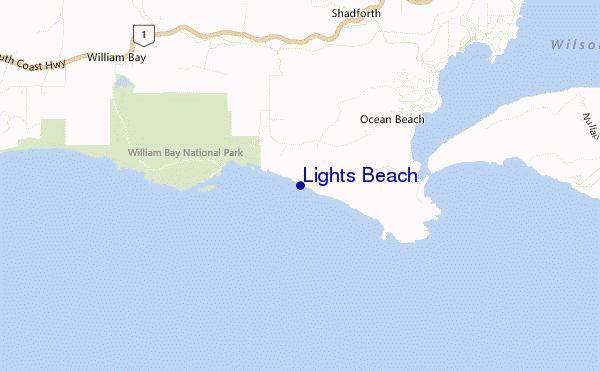 locatiekaart van Lights Beach
