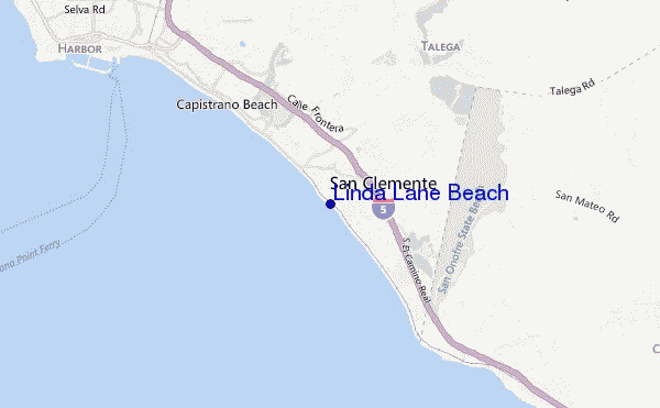 locatiekaart van Linda Lane Beach