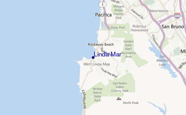 locatiekaart van Linda Mar