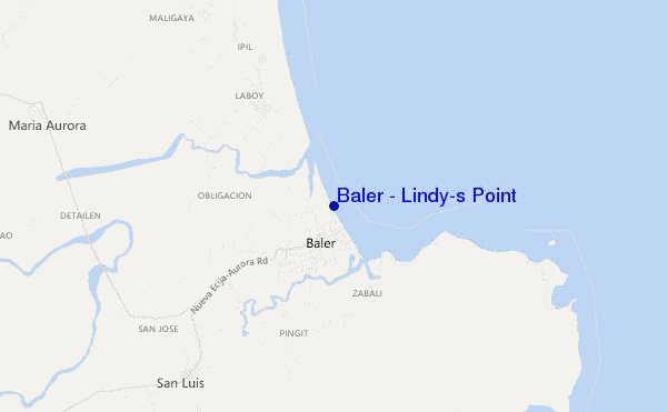 locatiekaart van Baler - Lindy's Point