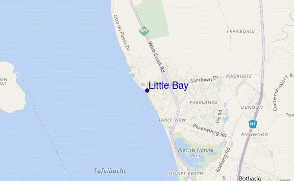 locatiekaart van Little Bay