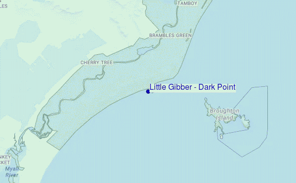 locatiekaart van Little Gibber - Dark Point