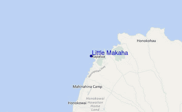 locatiekaart van Little Makaha