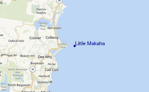 locatiekaart van Little Makaha