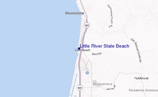 locatiekaart van Little River State Beach