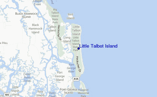 locatiekaart van Little Talbot Island
