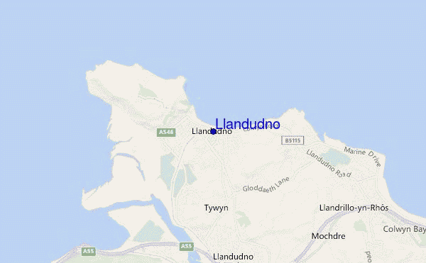 locatiekaart van Llandudno