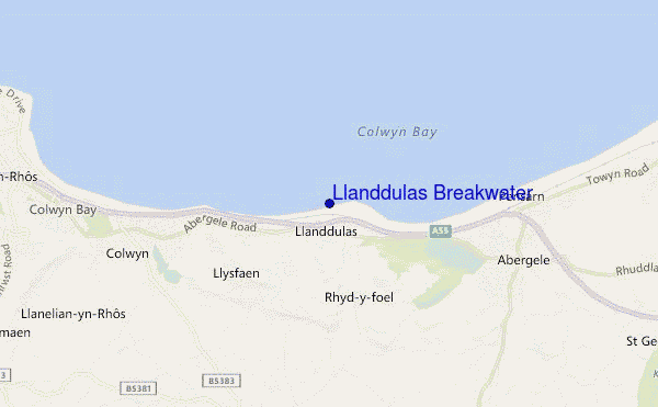 locatiekaart van Llanddulas Breakwater