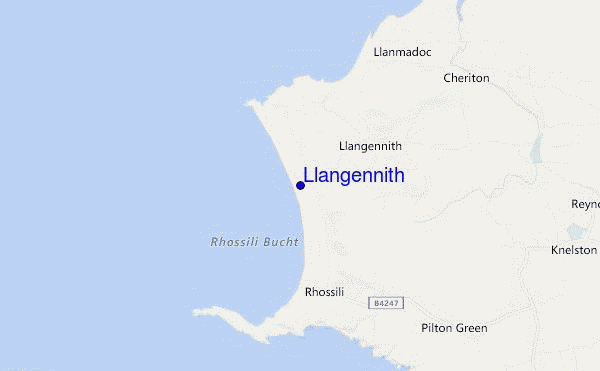 locatiekaart van Llangennith