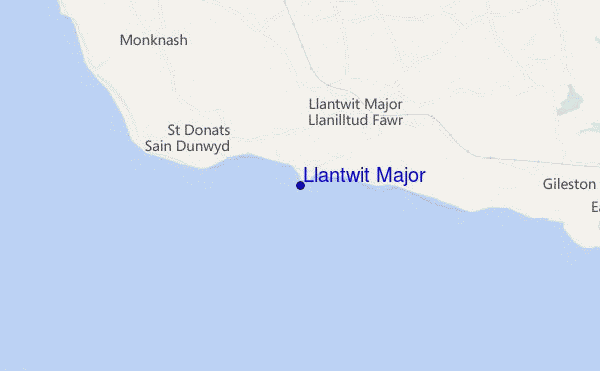 locatiekaart van Llantwit Major