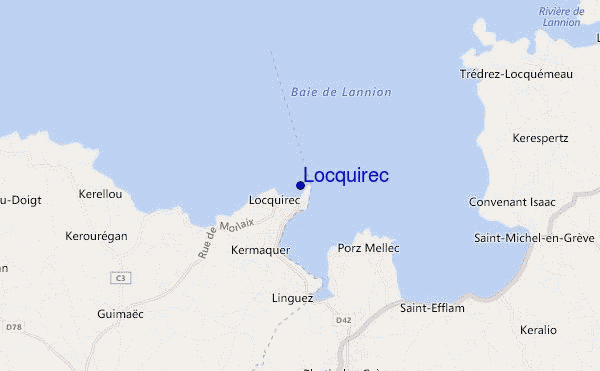 locatiekaart van Locquirec