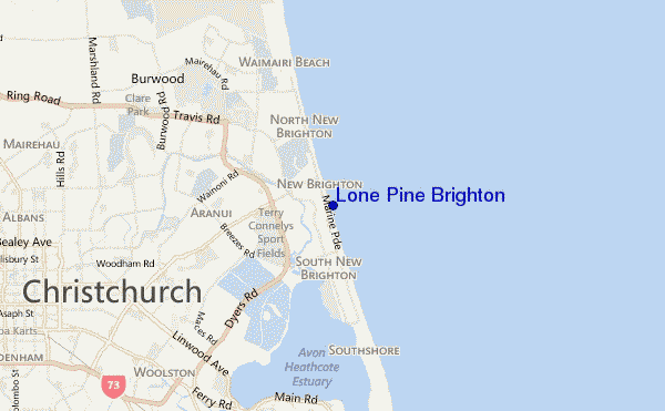 locatiekaart van Lone Pine Brighton