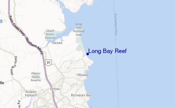 locatiekaart van Long Bay Reef