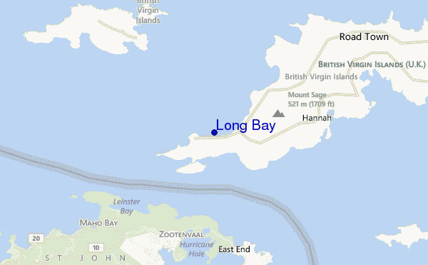 locatiekaart van Long Bay