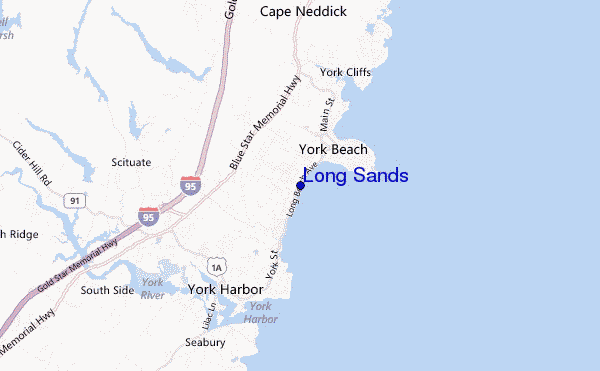 locatiekaart van Long Sands
