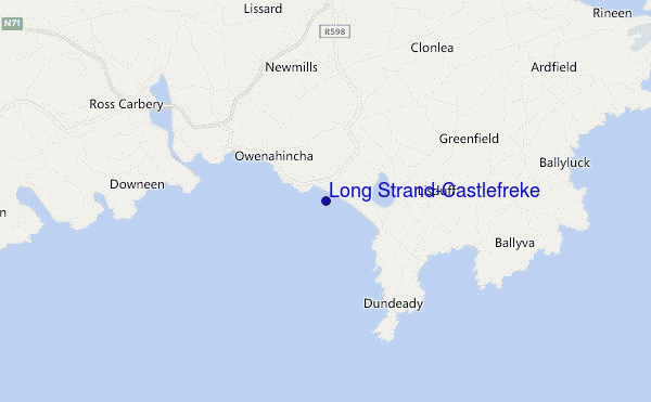 locatiekaart van Long Strand-Castlefreke