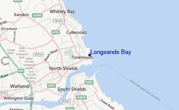 locatiekaart van Longsands Bay