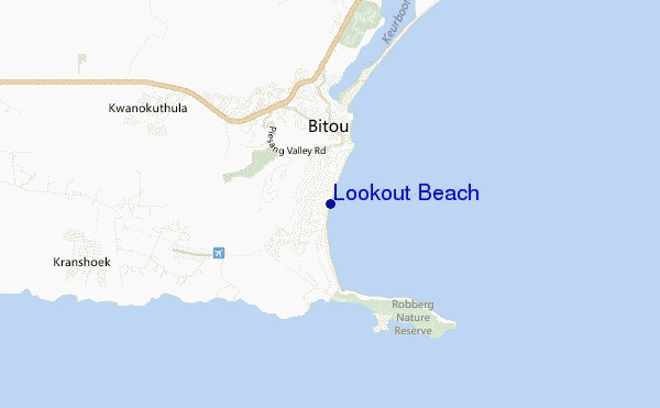 locatiekaart van Lookout Beach