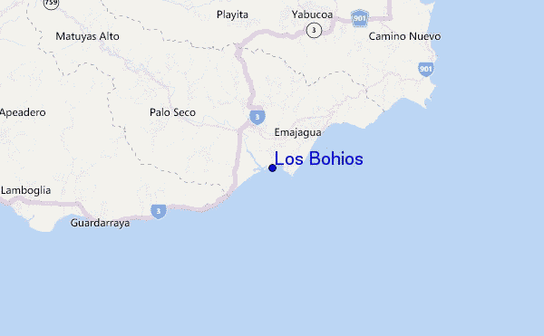 locatiekaart van Los Bohios