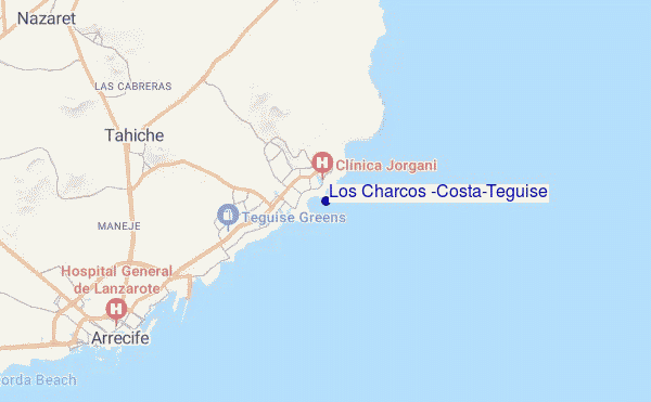 locatiekaart van Los Charcos (Costa-Teguise)