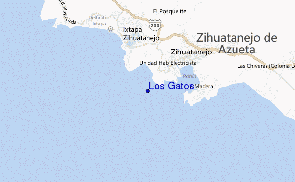 locatiekaart van Los Gatos