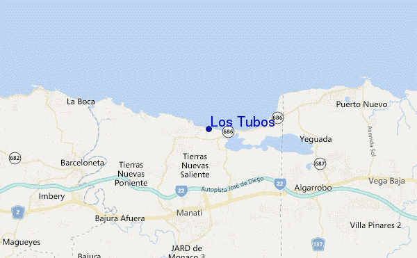 locatiekaart van Los Tubos